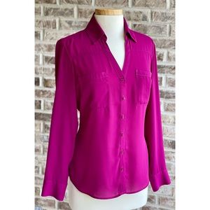 •EXPRESS• Original Fit Portofino Shirt in Magenta, Size Medium